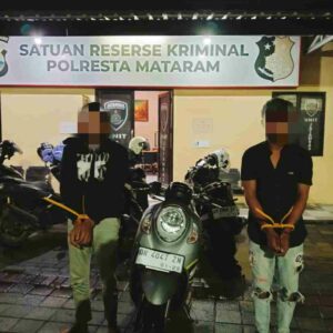 Polresta Mataram Amankan Dua Tersangka Pencurian Motor Senilai Rp23 Juta